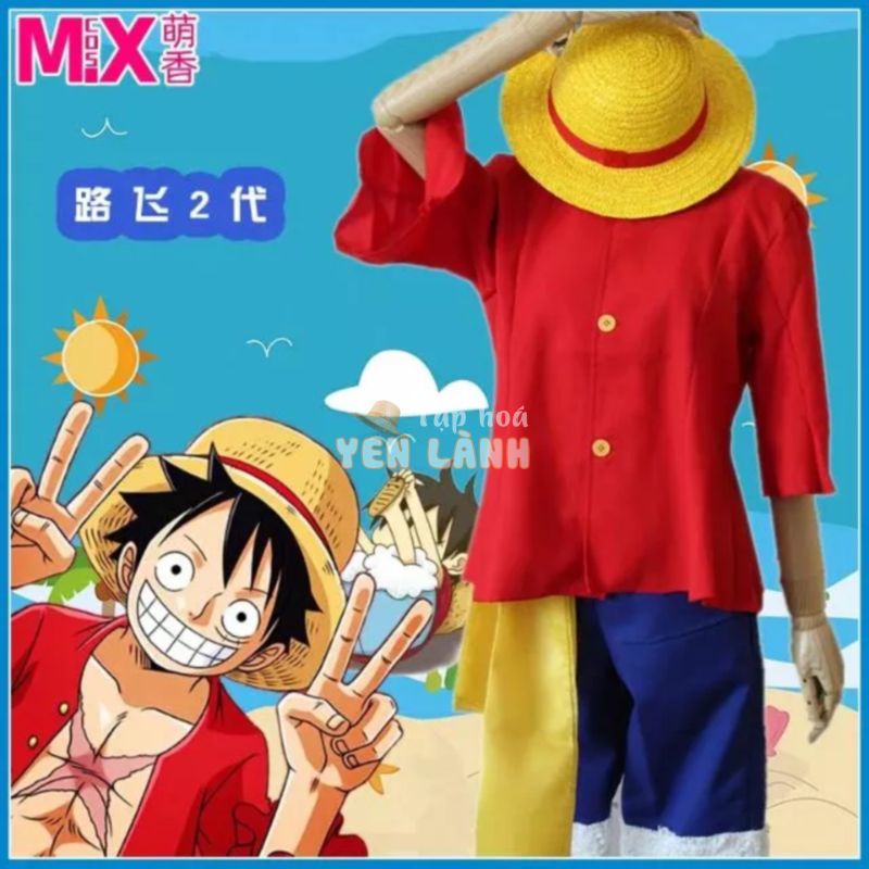 SET ĐỒ COSPLAY LUFFY MŨ RƠM TRONG ONE PIECE VUA HẢI TẶC