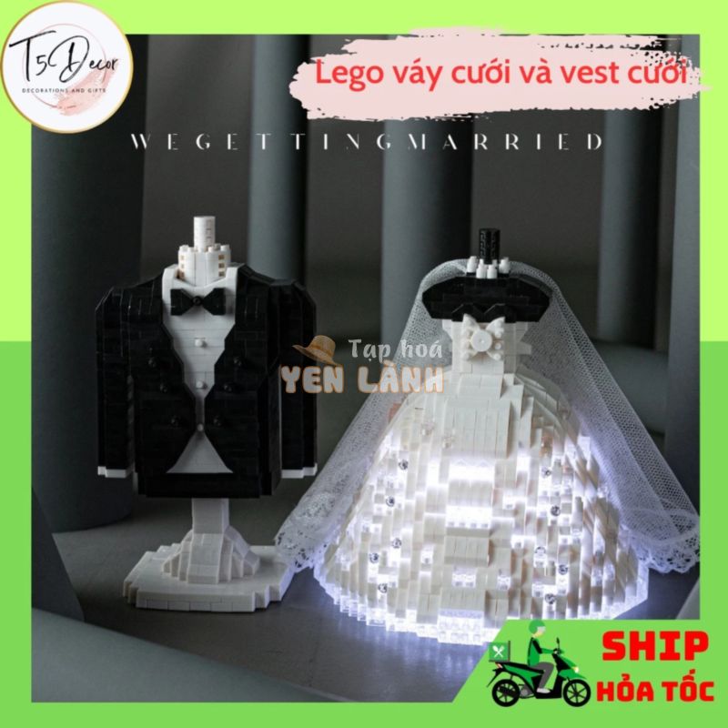 MÔ Hình Lắp Ráp ÁO CƯỚI , VEST Có Led , Dành Tặng Cho Các Cặp Đôi , LEGO hÓT TIKTOK