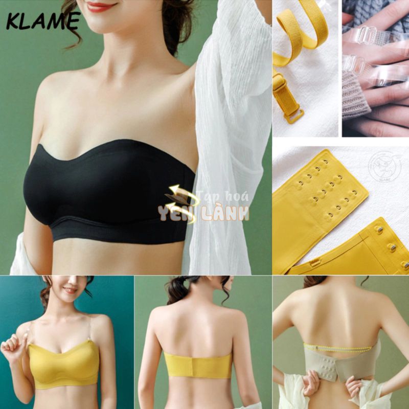 KLAME Sexy Không dây Áo ngực Vô hình Thái Lan Cao su Ống liền mạch Đồ lót hàng đầu Thoải mái Không dây Đẩy lên Áo lót chống trượt Quấn ngực Váy cưới Bralette KLM279