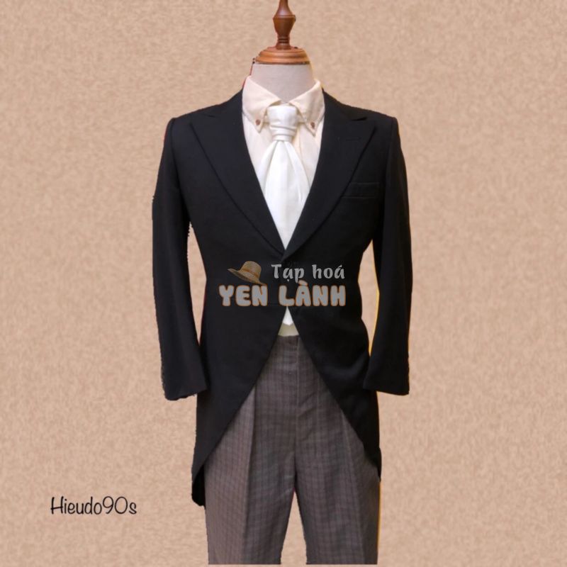 Áo vest đuôi tôm màu đen / tuxedo / morning coat cho nam mặc đi prom, đám cưới, tiệc hàng may đo mới 99% thanh lí 2hand