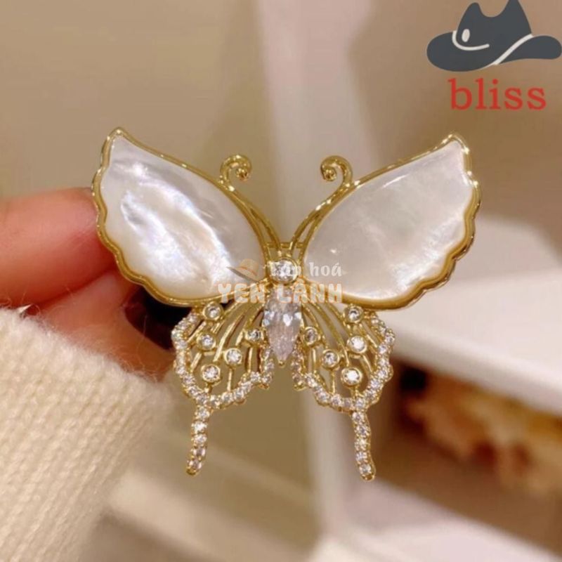 Bliss Bướm Trâm Cài, Chân Ve Áo Nữ Tinh Tế Đa Năng, Phụ Kiện Quần Áo Thanh Lịch Phong Cách Retro Kim Cương Giả An Toàn Chân Cưới