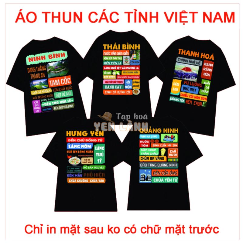 Áo thun 63 TỈNH VIỆT NAM áo phông cotton vải mềm Hà Nội,Sài Gòn,Đà Nẵng,Hải Phòng,Thái Bình,Nam Định,Bắc Ninh,Hải Dương