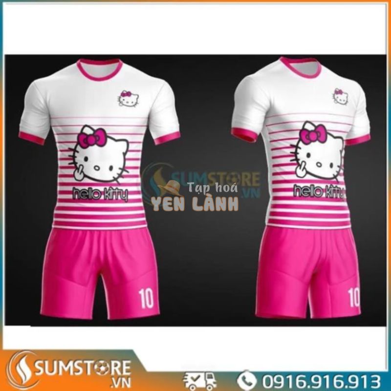 Bộ Đồ Thể Thao Đá Banh Nam Nữ Hello Kitty Hồng Đậm Cực Kute -Áo Bóng Đá Đẹp Thun Lạnh Mịn Và Mát ✔️ ‘