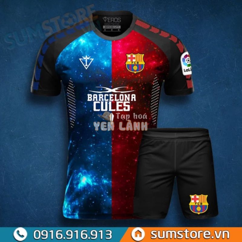 Bộ quần áo đá banh Barca Galaxy Cực Chất