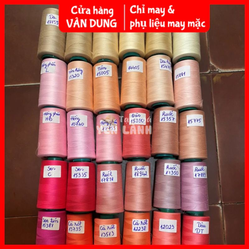 Chỉ may Hiệp Thành 40/2 nhiều màu (hồng, đô, da..) – chỉ may quần áo, may công nghiệp,1 cuộn 3500m