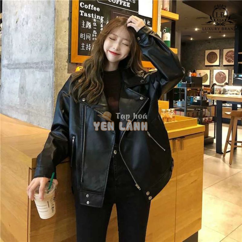 ✨HOT✨ ÁO KHOÁC DA NỮ OVERSIZE CHẤT MỀM DÁNG RỘNG THỜI TRANG THU ĐÔNG ULZZANG HÀN QUỐC