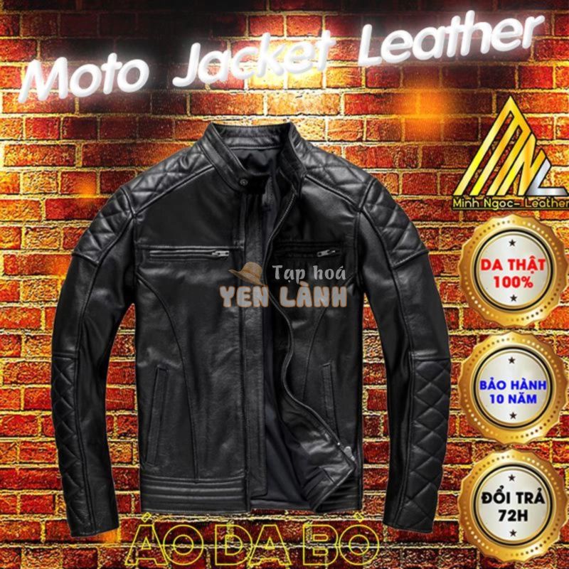 Moto Jacket Leather – Áo khoác nam da bò thật- Mẫu mới 2023