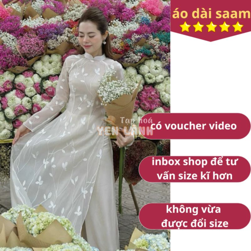 Áo dài Tố Anh cách tân áo dài saam chất liệu voon tơ mềm mịn chụp ảnh mùa thu Hà Nội