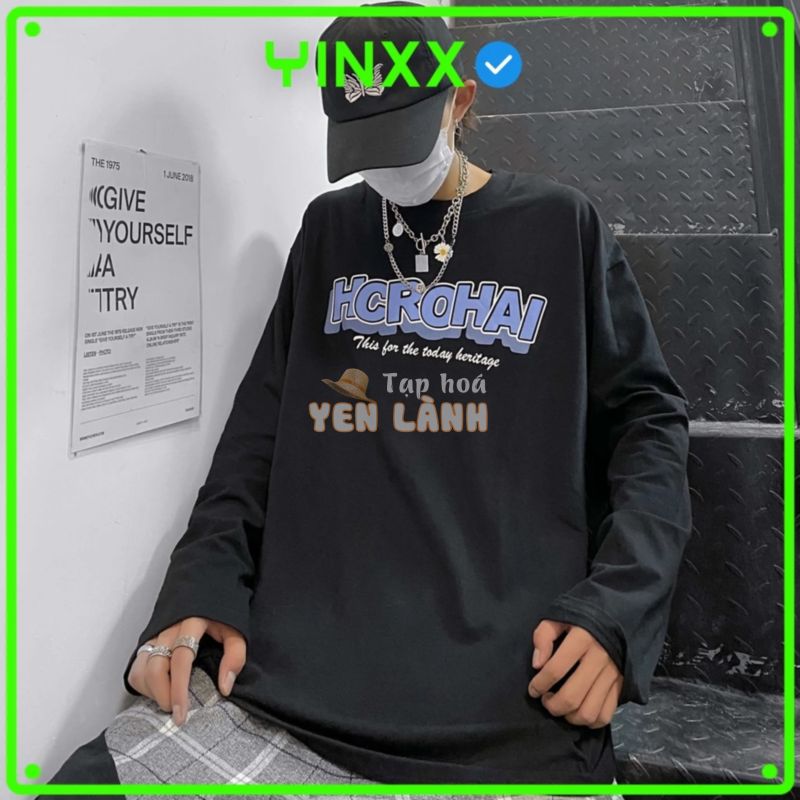 Áo thun tay dài form rộng Yinxx, áo sweater Unisex SW507