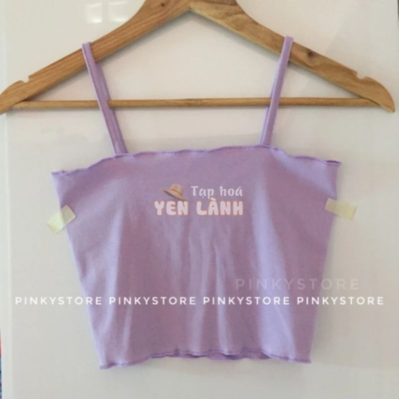 Áo dây cuốn biên màu tím PINKYSTORE