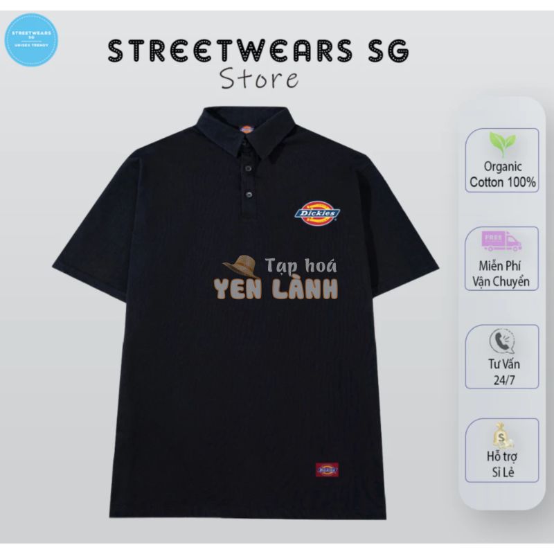 Áo Polo Dickies logo màu cổ sơ mi cotton cao cấp nam nữ – Streetwears SG