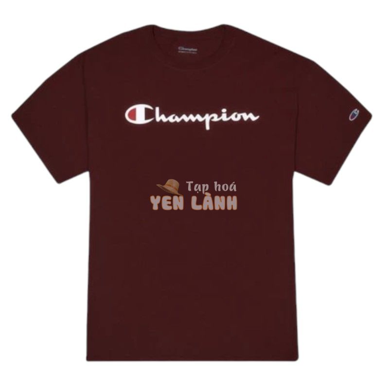 áo Champion Logo trước ngực loại vải GT cao cấp màu Đỏ Mận Maroon