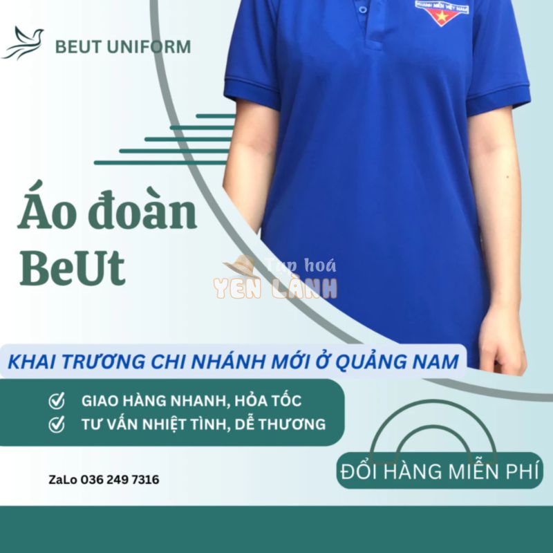 Áo đoàn thun, đoàn thanh niên Nam Nữ – Logo thêu