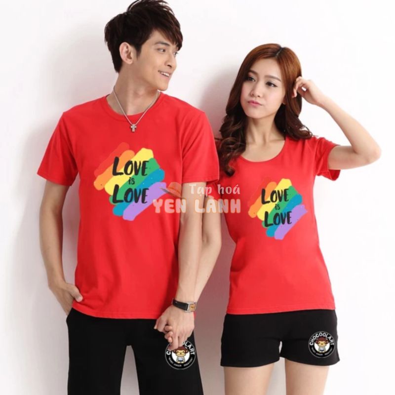 Áo thun cặp đôi Love Couple màu đỏ tươi – Du lịch Biển F2223