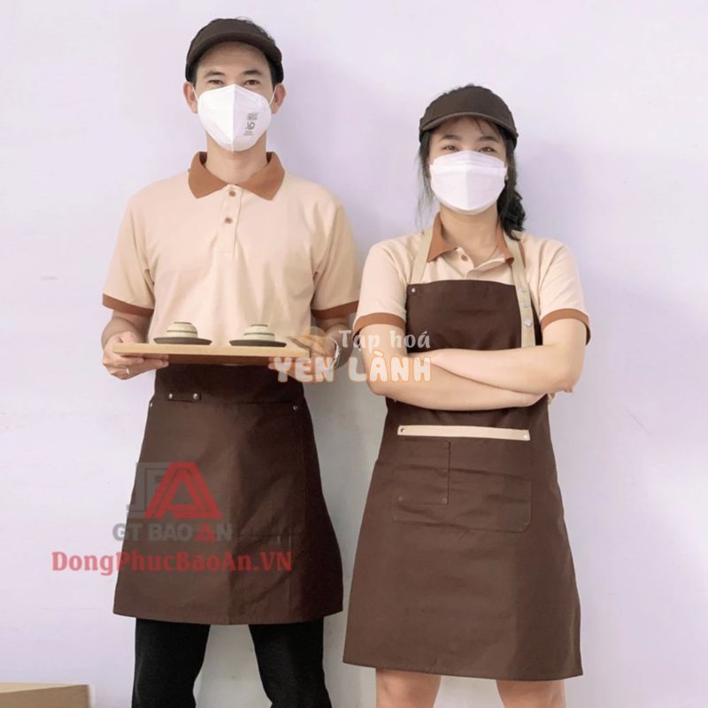 Áo Thun Polo Đồng Phục Quán Màu Kem, Áo Thun Nam Nữ Phục Vụ Quán Cafe,Trà Sữa, Nhà Hàng – Vải Cá Sấu