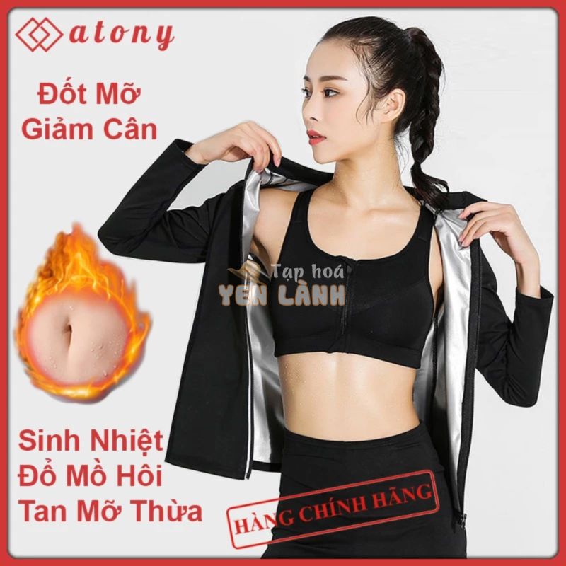 Áo Tan Mỡ Bụng ATONY Chính Hãng, Tăng Cường Sinh Nhiệt, Đổ Mồ Hôi, Đốt Cháy Mỡ Thừa, Tráng Nano Bạc Nhật Bản