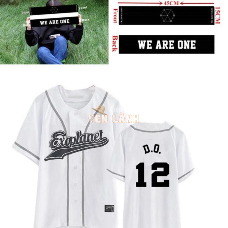 Áo bóng chày thời trang dành cho fan hâm mộ EXO Planet d.o. 12 Baseball