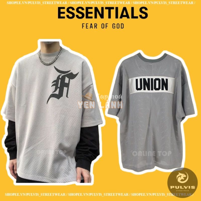 ⚡️[BEST QUALITY] – Áo FEAR OF GOD UNION 5th Mesh Tee Grey, Áo Mesh Tee FOG Union