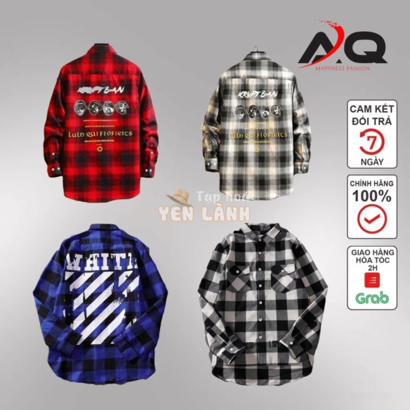 Áo Sơ Mi Flannel Caro  Nam Nữ chống nắng Áo Flannel Nam Nữ đi nắng Phong Cách Hàn – QSTORE