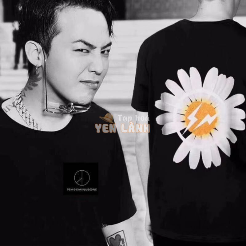 Áo thun ngắn tay G-Dragon GD Phong cách thời trang Hàn Quốc Áo thun in hoa cúc Daisy