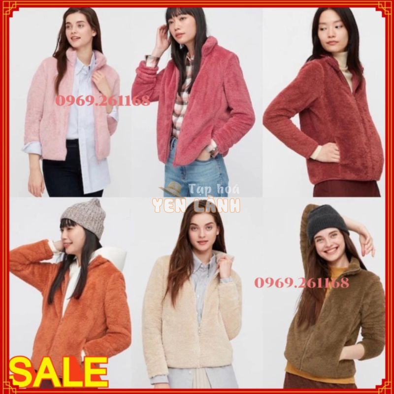 (Mẫu 2021) Áo khoác lông cừu 2 mặt nữ Uniqlo (store nội địa nhật)