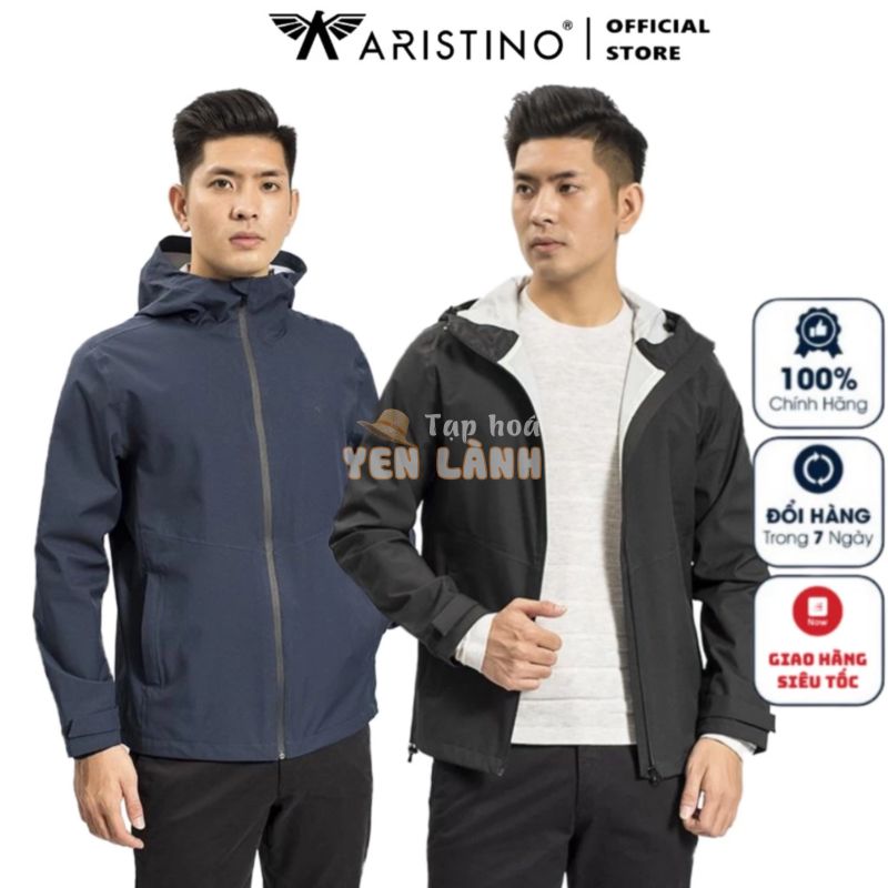 Áo khoác gió Jacket Nam 1 lớp Aristino AJK005W8 chống nước dáng Regular fit mũ liền túi xẻ 2 bênAJK005W8