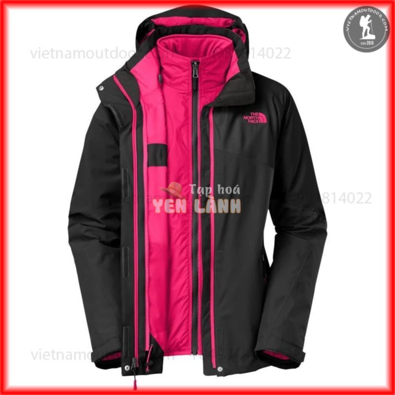 Áo khoác nữ The North Face 3 lớp nỉ – có thể tháo rời – bên trong nỉ cực ấm – chống gió nước