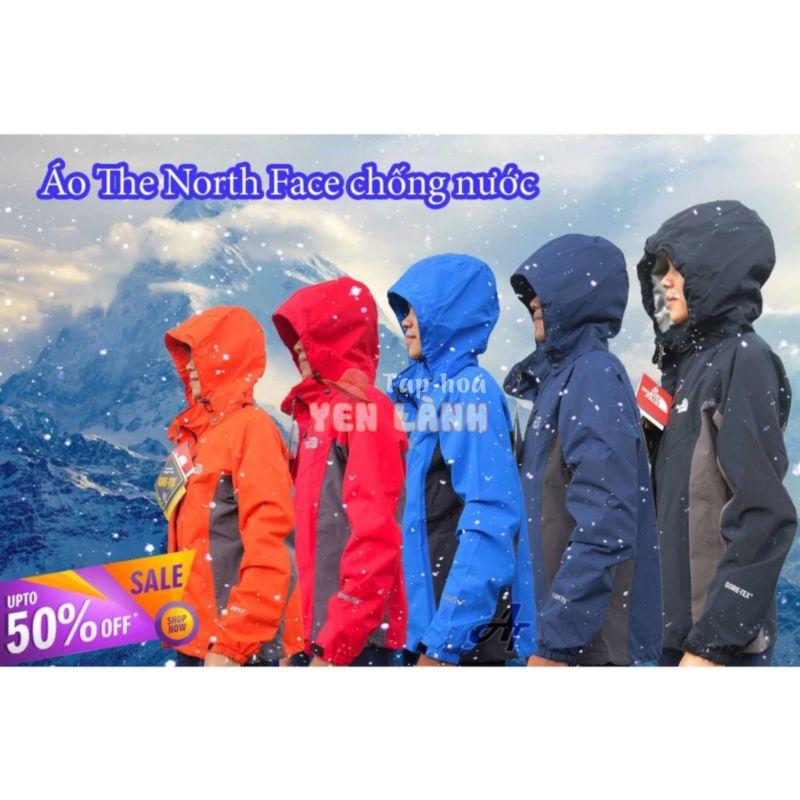 Áo Khoác Gió The North Face 2 Lớp, Hàng Chính Hãng, Chống Nước, Mũ Tháo Rời, Khóa Thoát Khí, Khóa Phát Quang