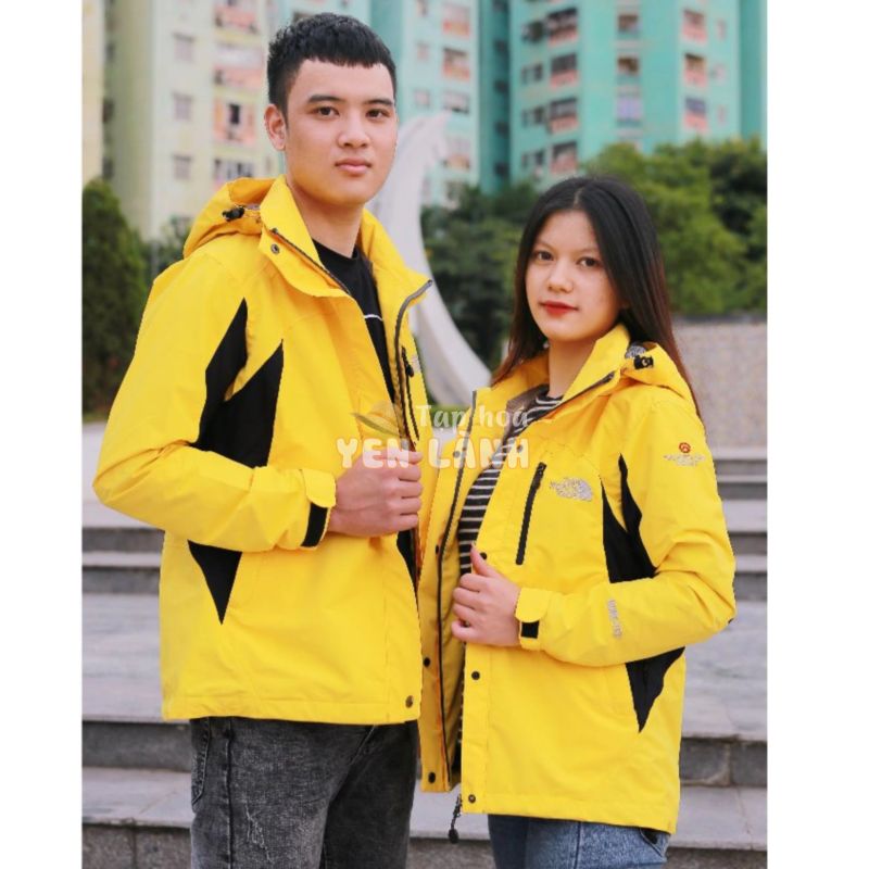 Áo gió TNF 2 lớp hàng chuẩn màu vàng