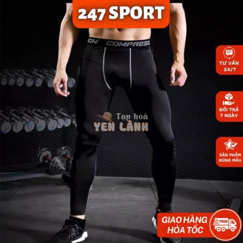 Quần giữ nhiệt nam legging combat pro quần bó cơ đá bóng tập gym cầu lông chạy bộ 247SPORT_HN