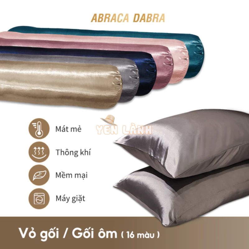 Vỏ gối ôm ABRACA DABRA lụa lạnh đặc biệt mềm mại nhiều màu sắc tùy chọn giặt sạch được dáng dài 35x105cm/ 48x74cm