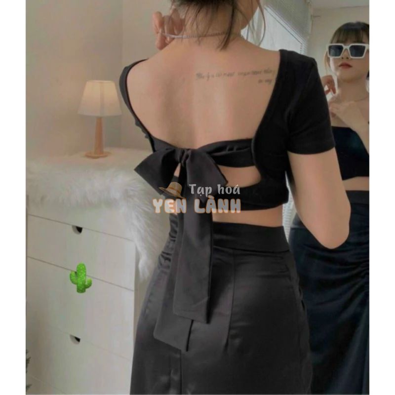 Áo croptop hở lưng cột nơ phía sau VIETA15