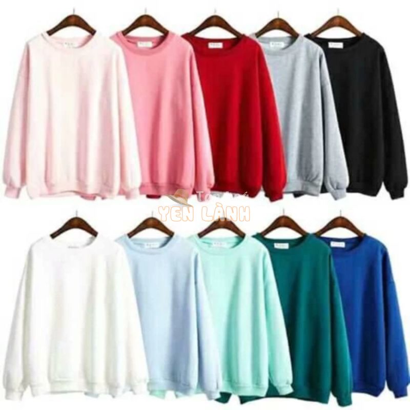 TRÙM BUÔN LẺ Áo Hoodie Không Mũ Trơn