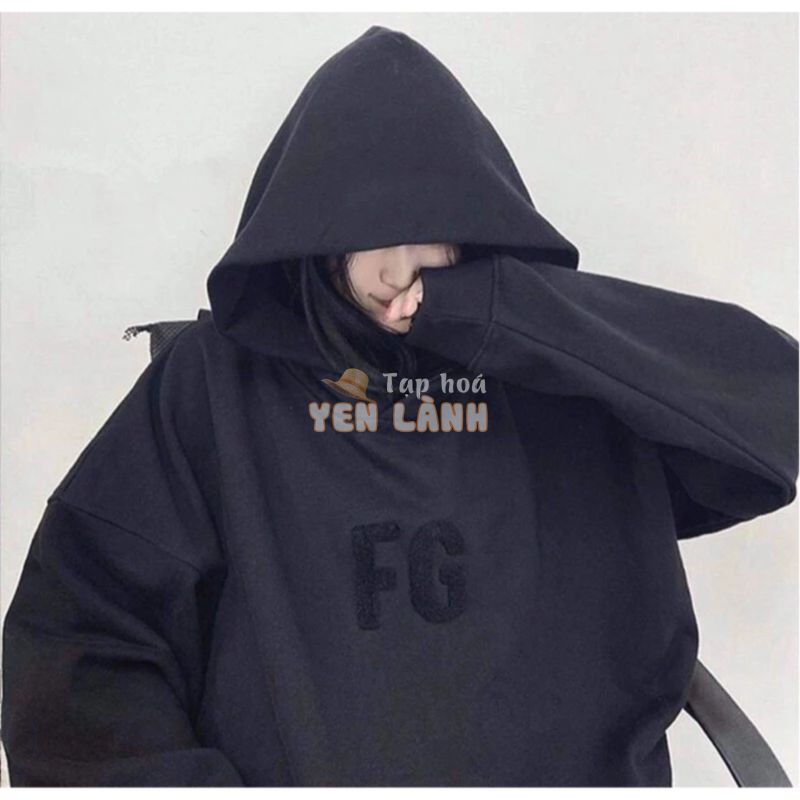 Áo hoodie dài tay nỉ bông thu đông ba màu đen xám trắng cá tính Nhungkudo