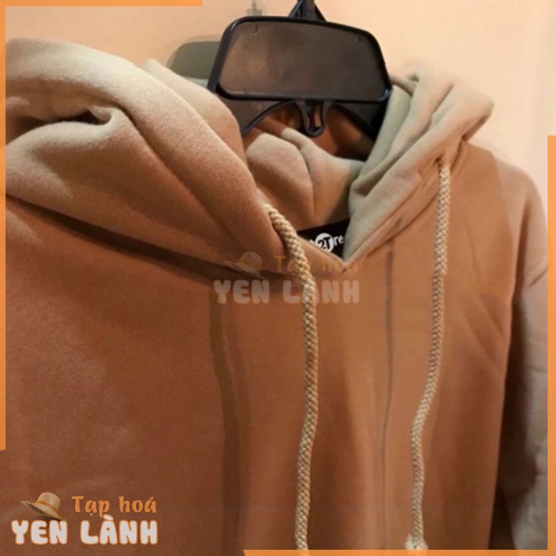 ÁO NỈ BÔNG CÓ NÓN HOODIE TRƠN TÚI TRƯỚC UNISEX (KEM TAN)