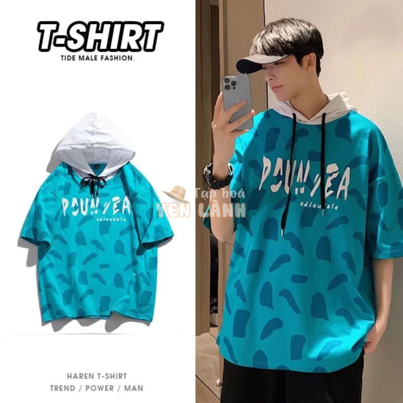 Áo Hoodie Tay Ngắn Phong Cách Hàn Quốc Năng Động Hợp Thời Trang Cho Nam Với 3 Màu Tùy Chọn