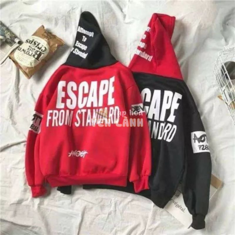 Áo hoodie Escape đỏ đen