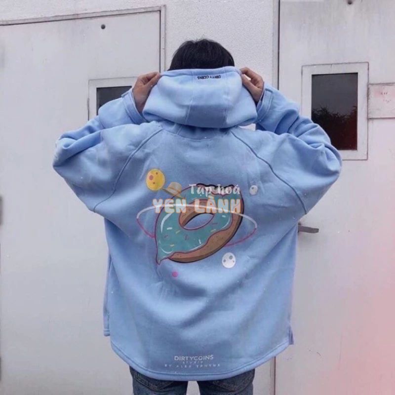 Áo hoodie donut xanh