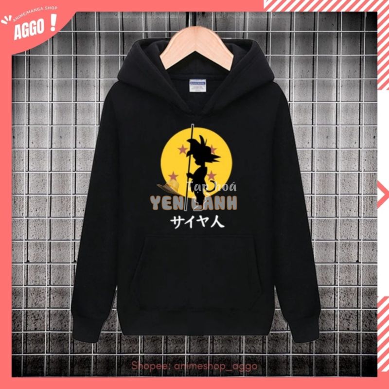 Áo Hoodie Đen Anime Dragon Ball – Hoạt Hình 7 Viên Ngọc Rồng