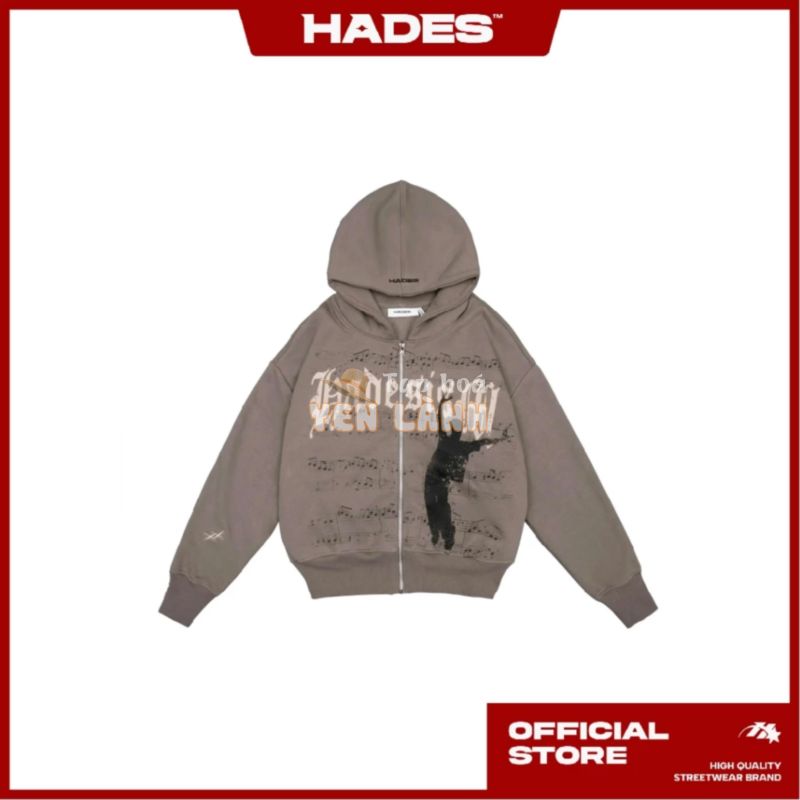 ÁO HOODIE ZIP UNISEX VẢI NỈ BÔNG MUZIC PATCHES BOXY HOODIE ZIP – HADES BRAND CHÍNH HÃNG