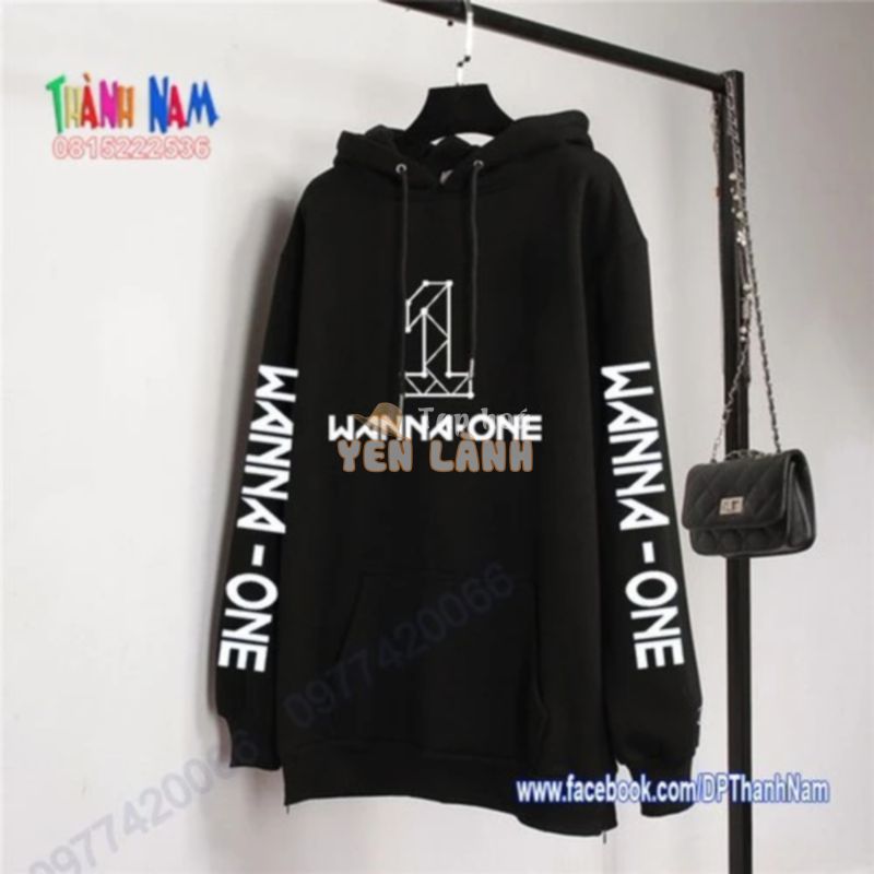 Aó hoodie WANNA ONE, áo nỉ mũ W1 in theo yêu cầu