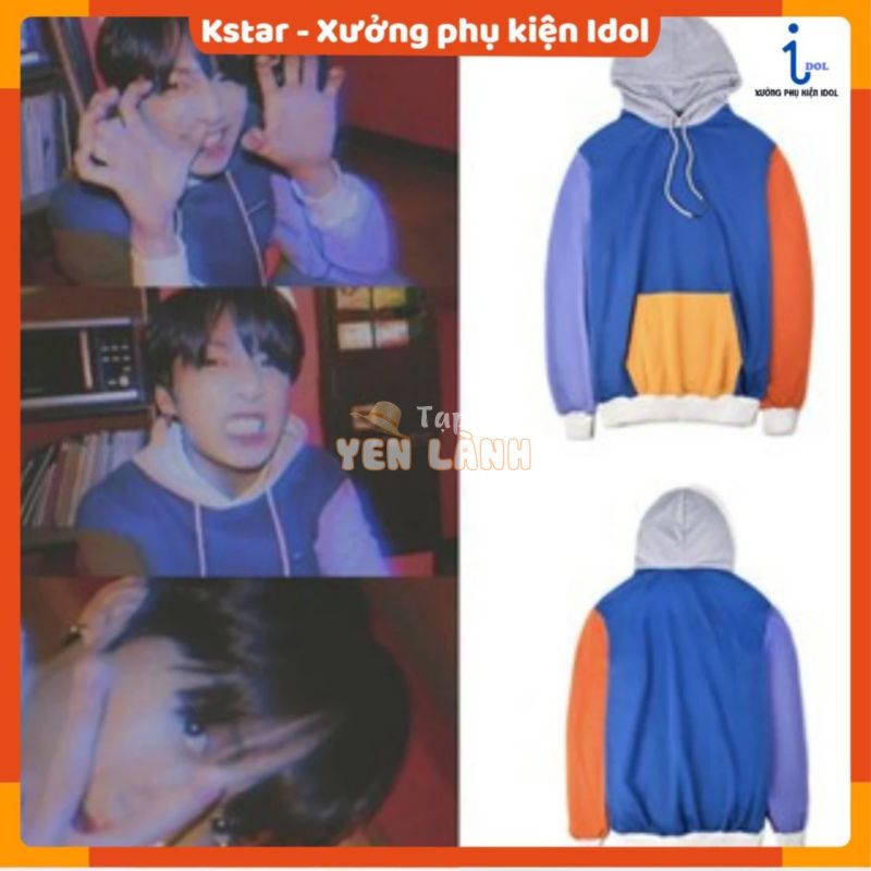 Áo hoodie phối màu Jungkook Bangtan F9