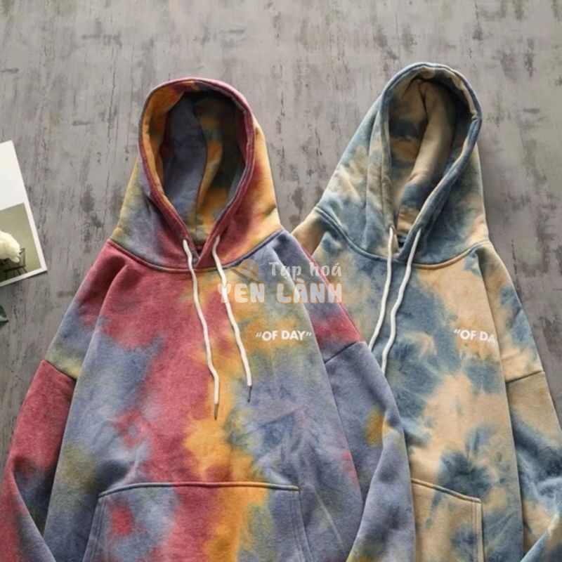 [HÀNG LOẠI 1 – CHẤT COTTON SIÊU ĐẸP] Áo Hoodie Of day màu loang cotton unisex Ulzzang cá tính có big size❤️