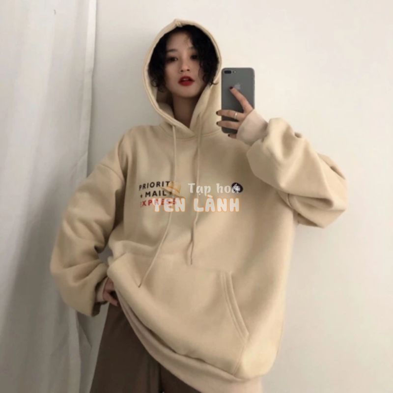 ÁO HOODIE 2 MÀU NUDE TRẮNG