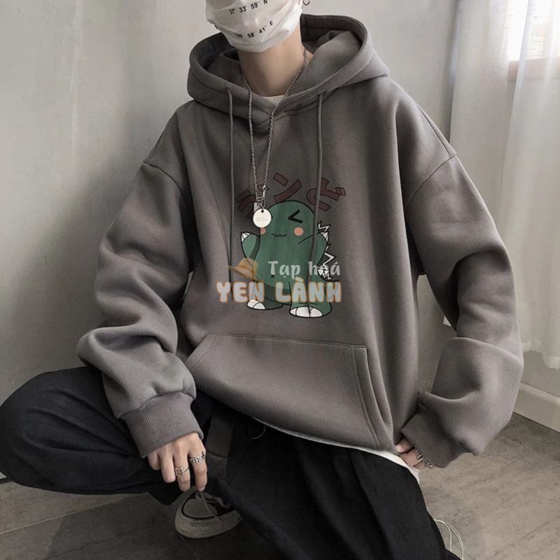 Áo Hoodie Dài Tay In Hình Khủng Long Đáng Yêu Dành Cho Nam