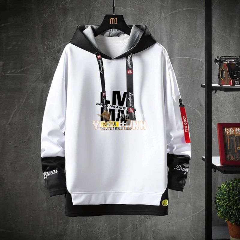 Áo hoodie phối màu phong cách thời trang dành cho nam