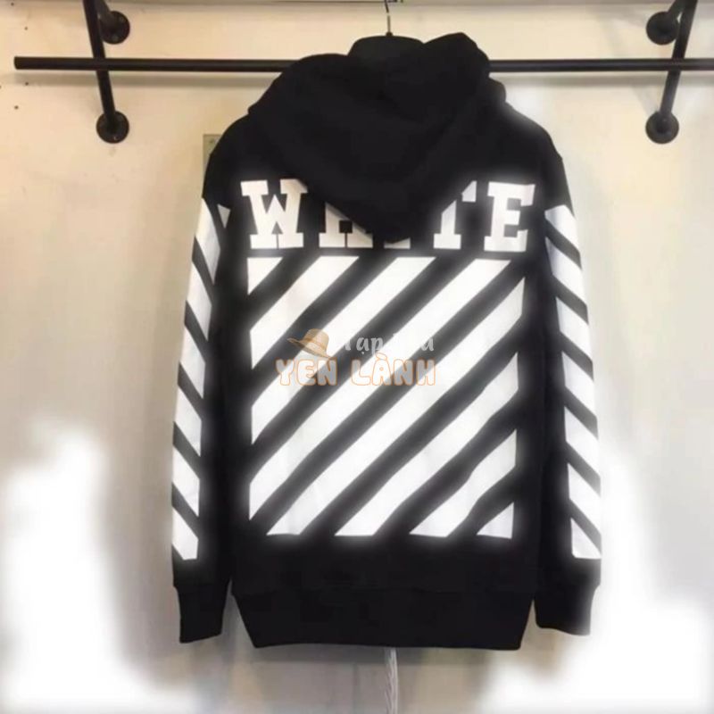 HOT hoodie WHITE OF BLACK phản quang , áo hoodie Black off white phản quang – áo chất