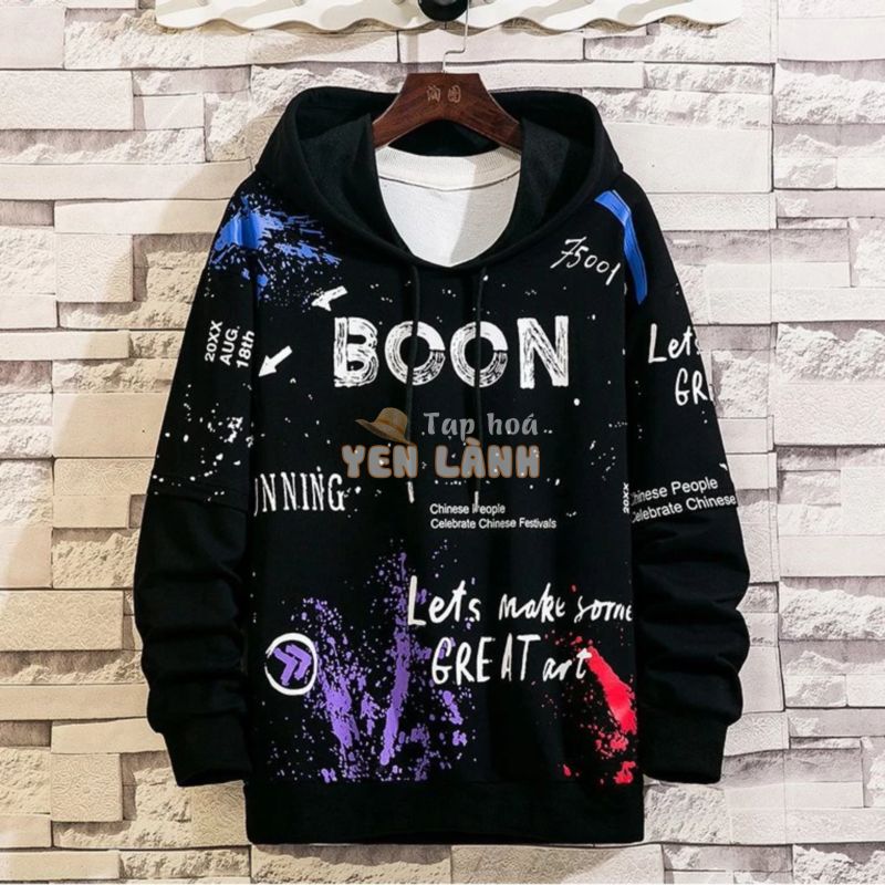 Áo hoodie nam ( Boom ) Chơi noel freesize dưới 65kg giá cực rẻ AO HOODIE