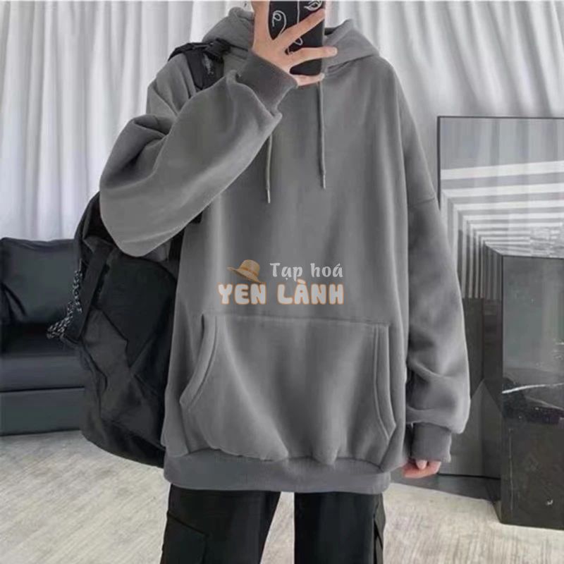 Áo Hoodie Nỉ bông TRƠN màu Xám/Xám xanh UNISEX/Nam nữ unisex/ HOODIE TRƠN