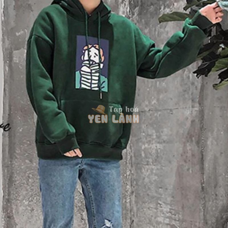 ÁO KHOÁC HOODIE – MÀU XANH RÊU – UNIISEX